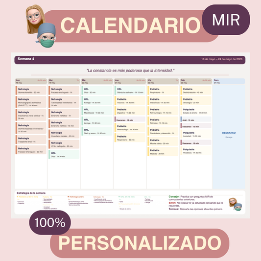 🧠 Calendario MIR personalizado | Plan de estudio adaptado a ti